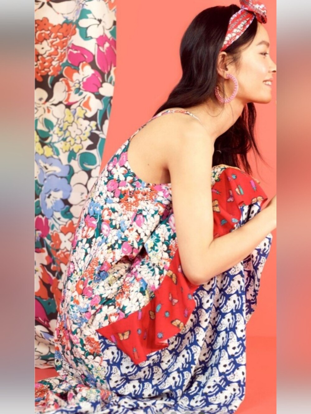 Floral Patchwork Maxi Dress - Multi